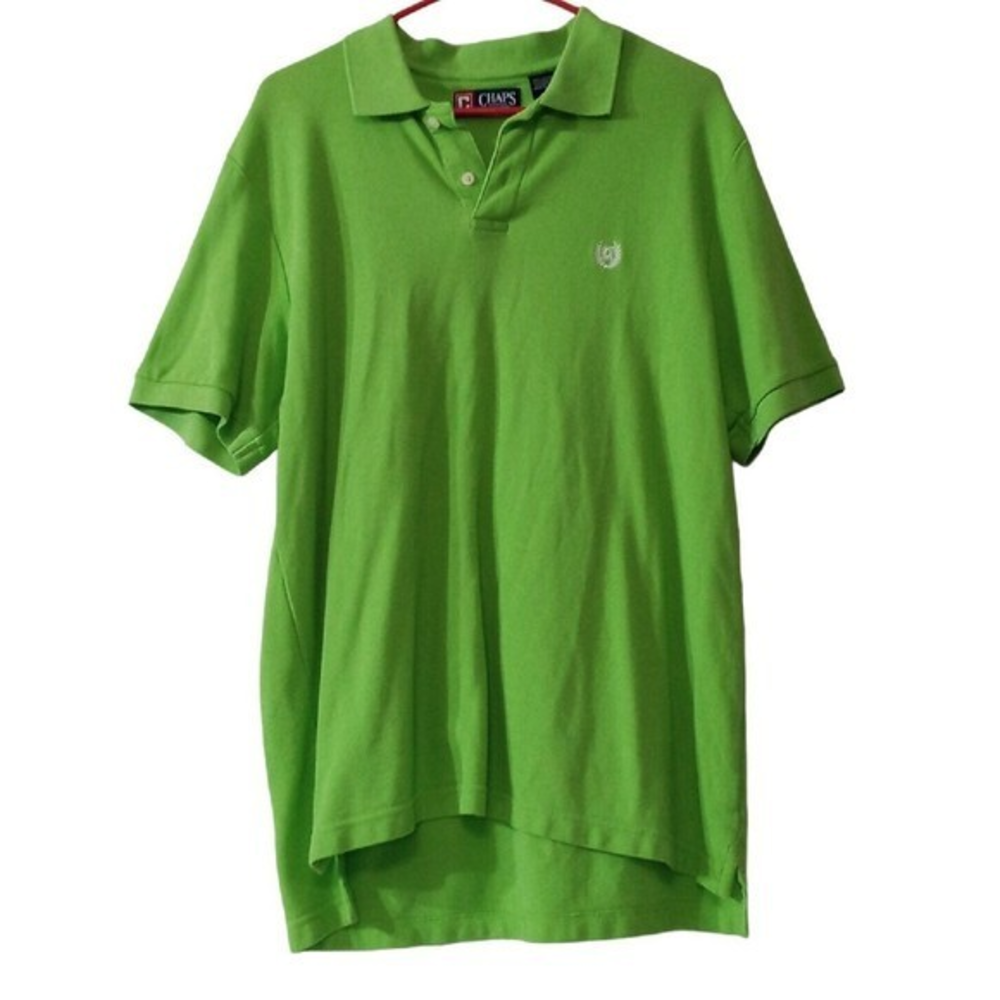 Men's Chaps‎ Polo Green Shirt Size Large